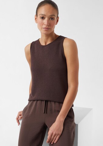 comma casual identity Gebreide top in Bruin: voorkant