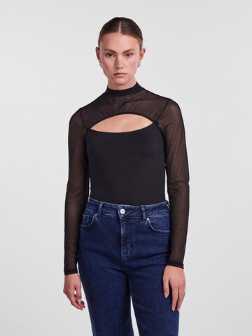 PIECES Shirt bodysuit 'FIB' in Black