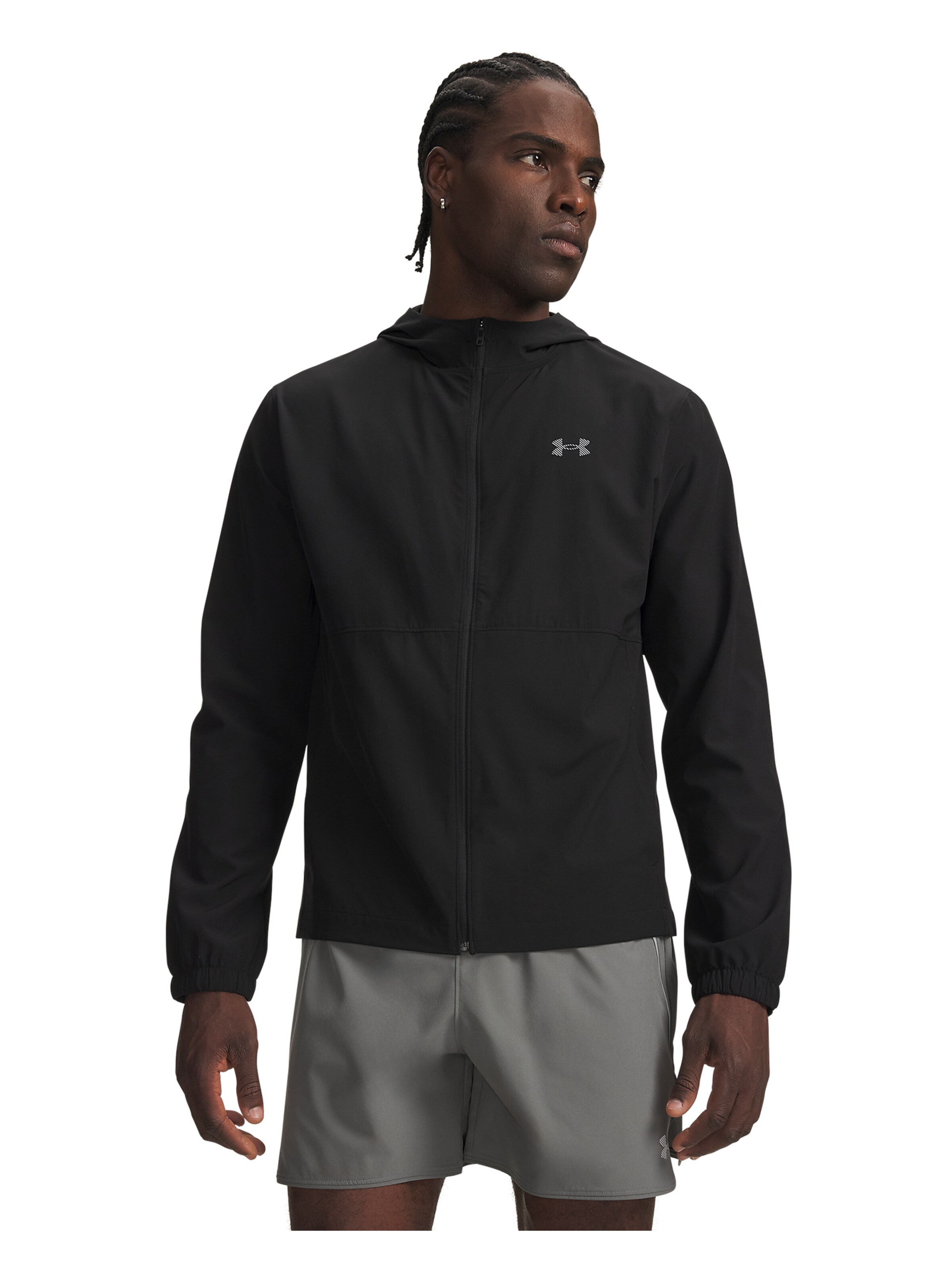 UNDER ARMOUR Sports jacket 'Velociti' in Black: front