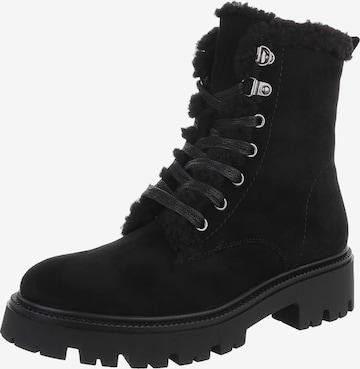 Ital-Design Schnürstiefelette in Schwarz: Vorderseite