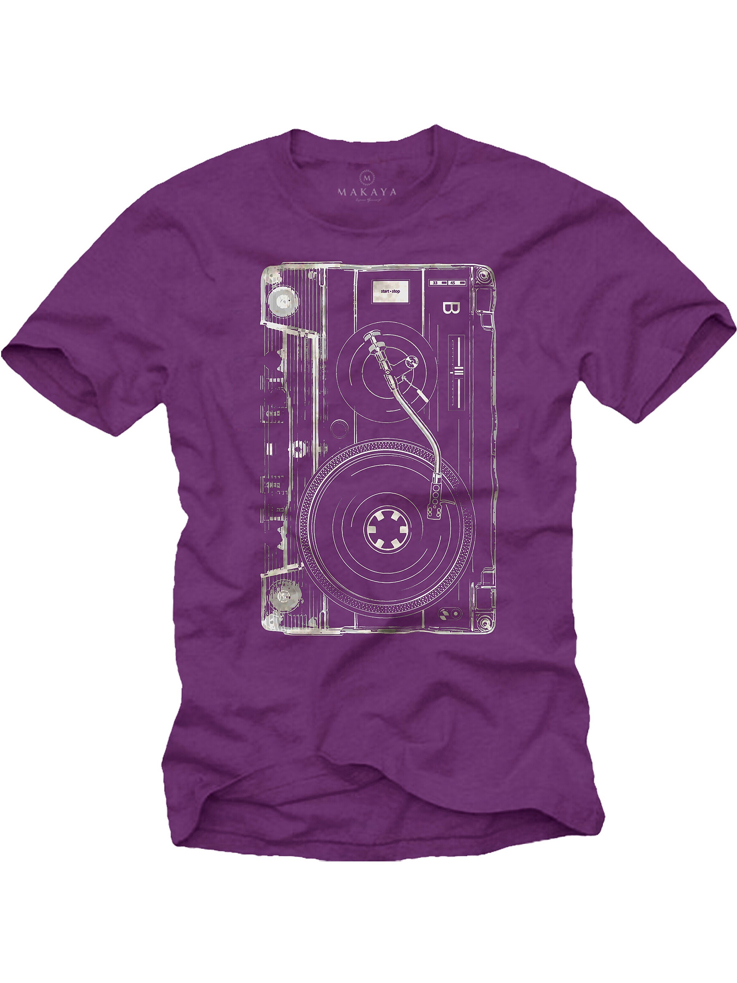 MAKAYA Shirt 'Tape B Side' in Purple: front
