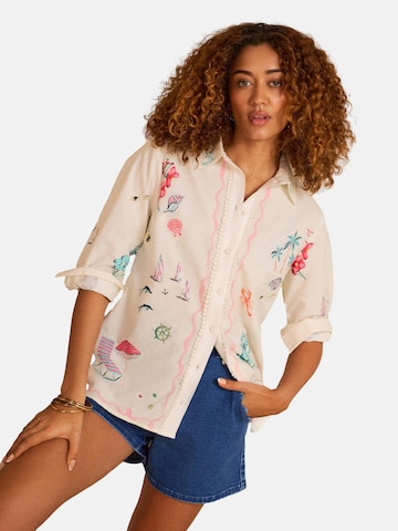 Camicia da donna di love & roses in beige: frontale