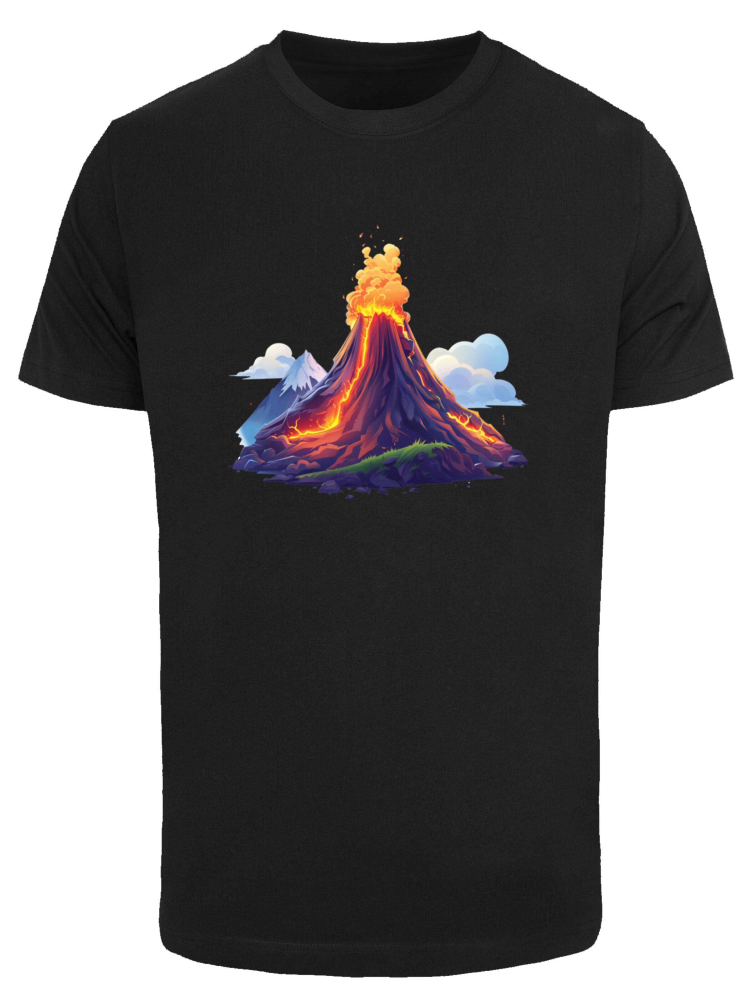 T-Shirt 'Vulkanausbruch' F4NT4STIC en noir : devant