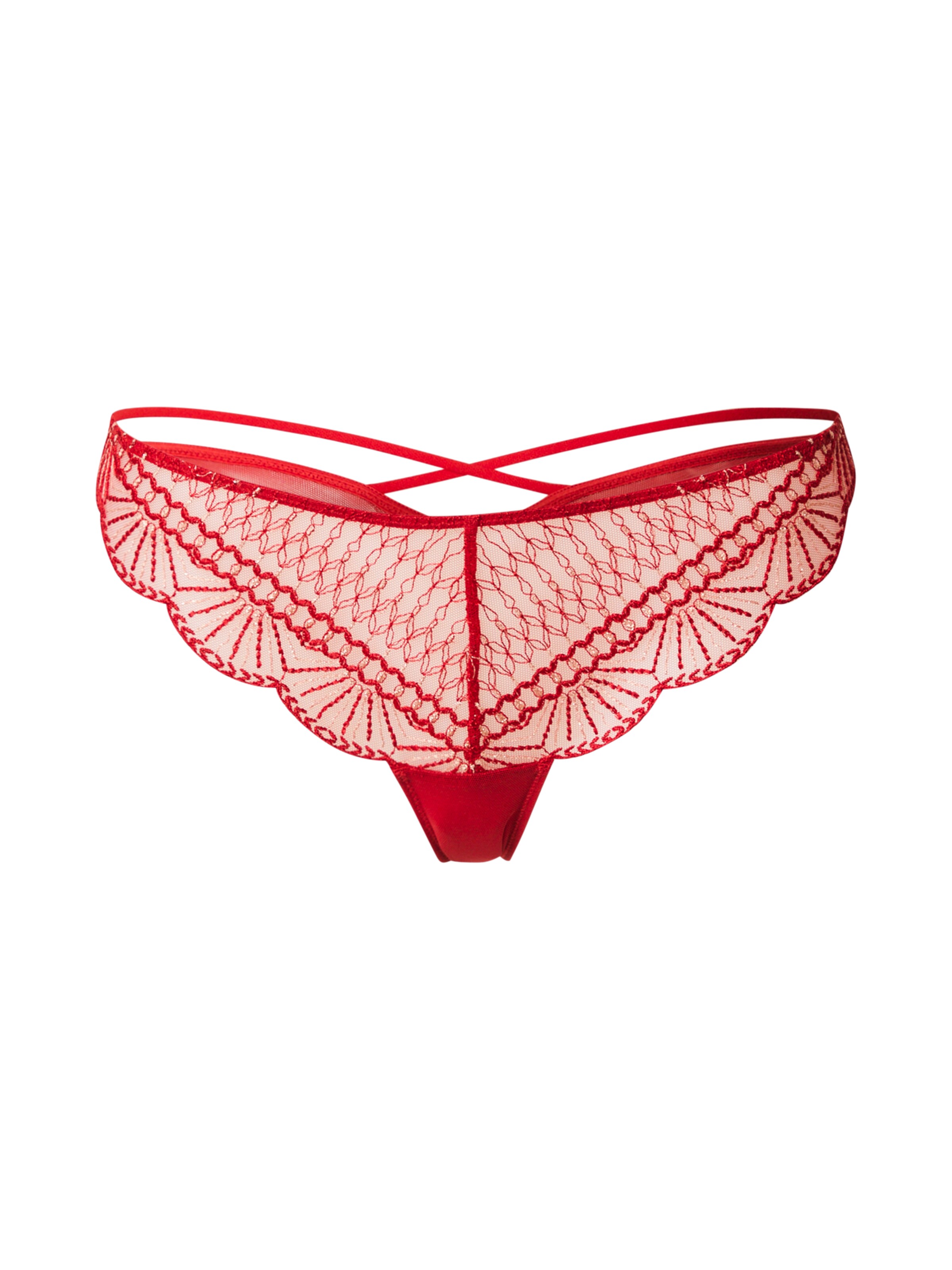 ETAM Thong 'ROSACE' in Red: front