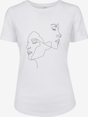 Merchcode Shirt 'One Line Fit' in Wit: voorkant