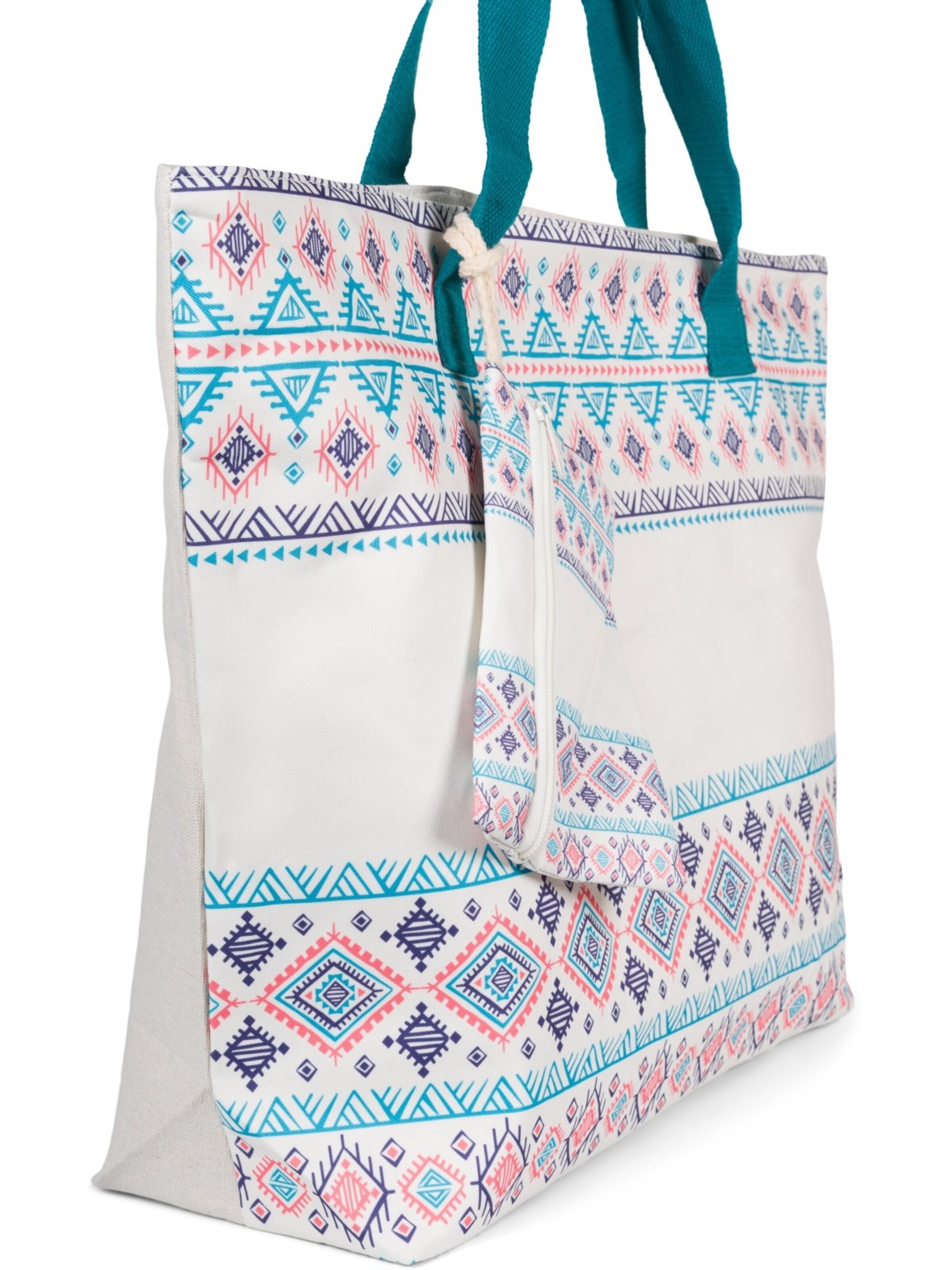 styleBREAKER Strandtasche 'Strandtasche Azteken Muster - Boho'‌‌‌ in Grün