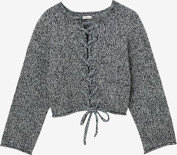 Pull&Bear Knit Cardigan in Black: front