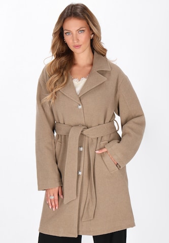 Manteau mi-saison faina en marron : devant