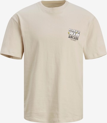 T-Shirt 'AMUSEMENT' JACK & JONES en beige : devant