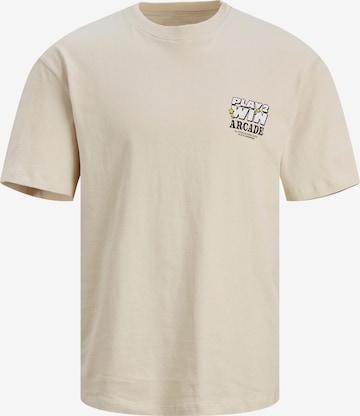 JACK & JONES T-shirt 'AMUSEMENT' i beige: framsida