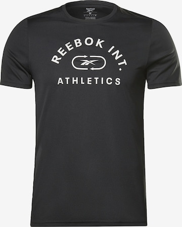 T-Shirt fonctionnel Reebok en noir : devant