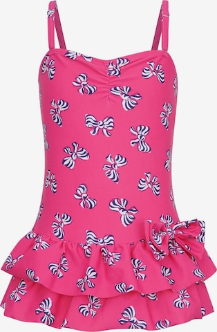 La V Swimsuit in Pink: front