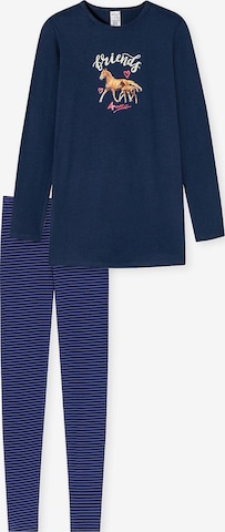 SCHIESSER Pajamas 'Horse World' in Blue: front