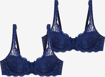 TRIUMPH Triangel Bügel-BH ' Amourette 300 ' in Blau: Vorderseite
