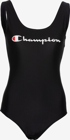 Champion Authentic Athletic Apparel T-shirt Swimsuit in Black: front