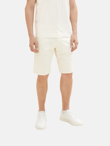 TOM TAILOR Regular Chino Pants in White: front