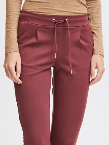 b.young - Tapered Calças com pregas ' RIZETTA ' em vermelho