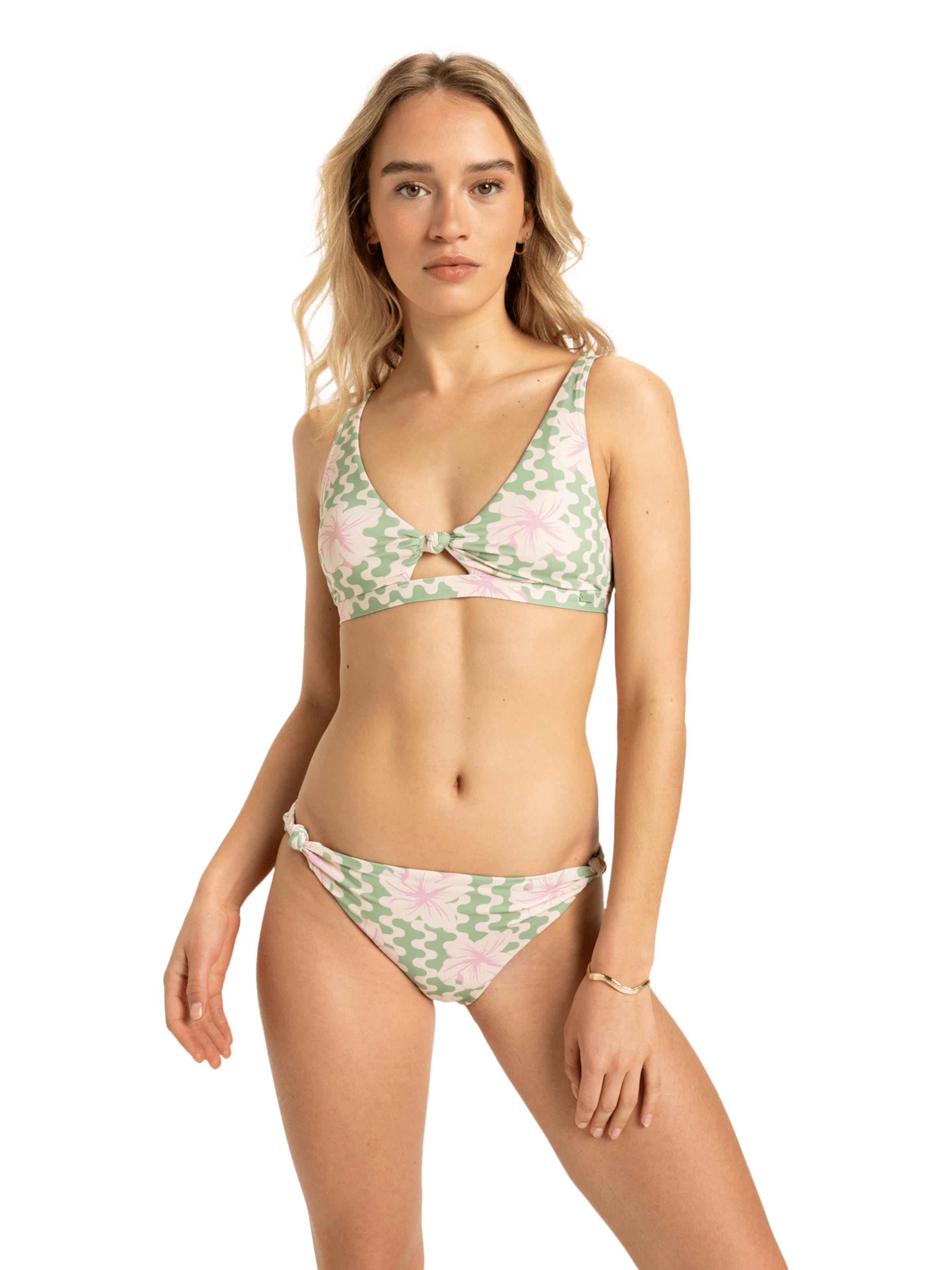 Triangle Bikini 'Hibiscus Daze' ROXY en vert : devant