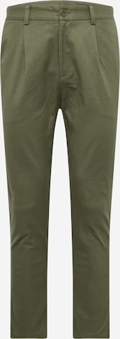 ABOUT YOU Regular Pleat-Front Pants 'Logan' in Green: front