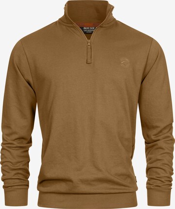 INDICODE JEANS Sweatshirt 'Brandt' in Brown: front