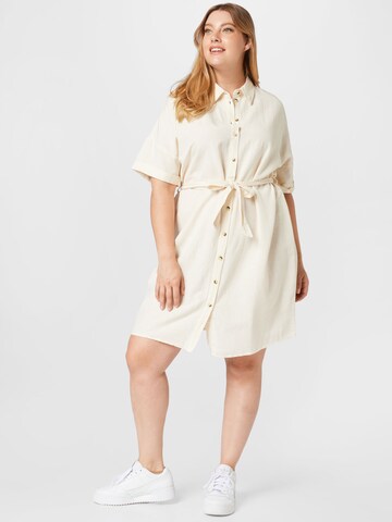 PIECES Curve Shirt Dress 'Sunna' in Beige: front