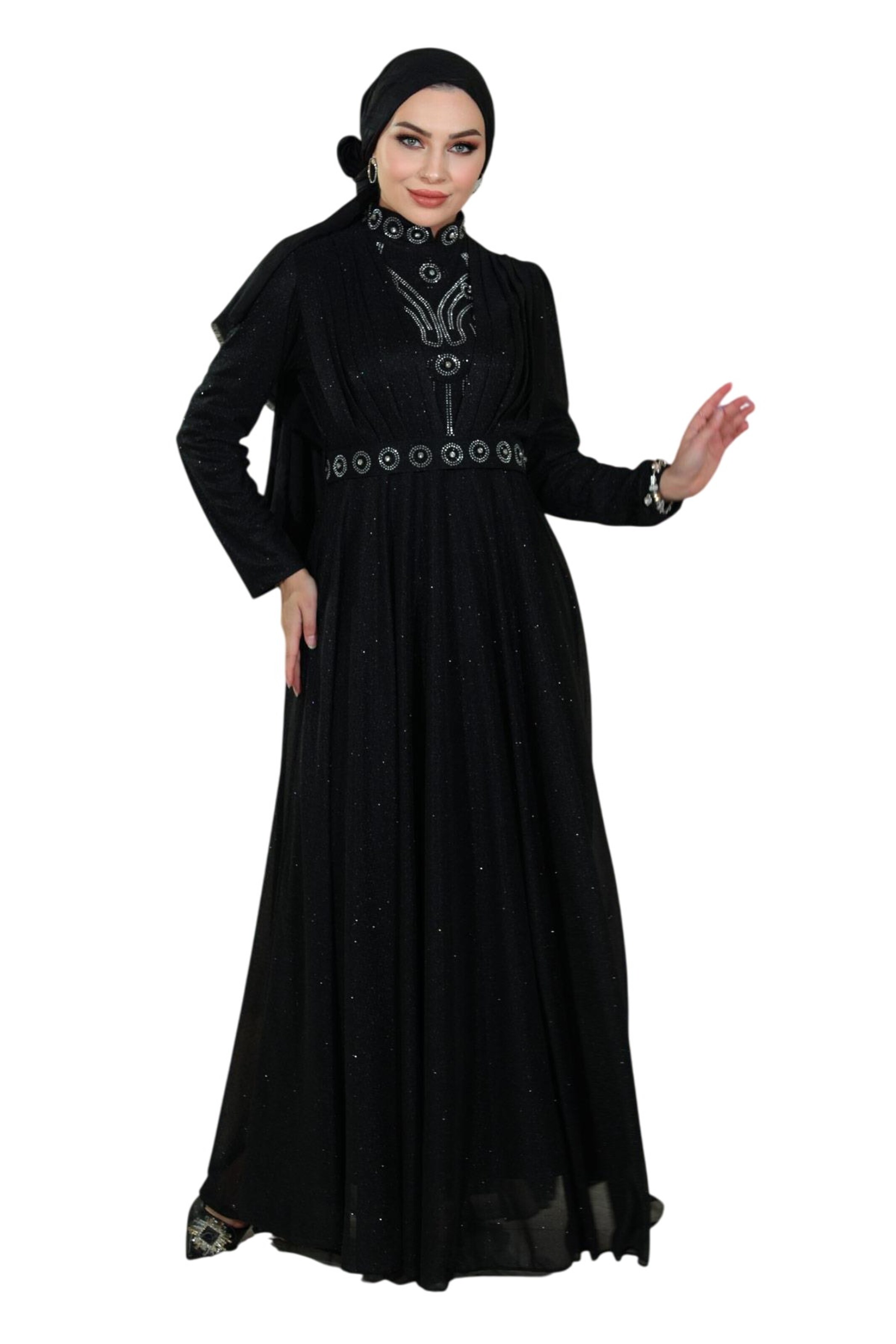 MODAMIHRAM Evening dress in Black: front
