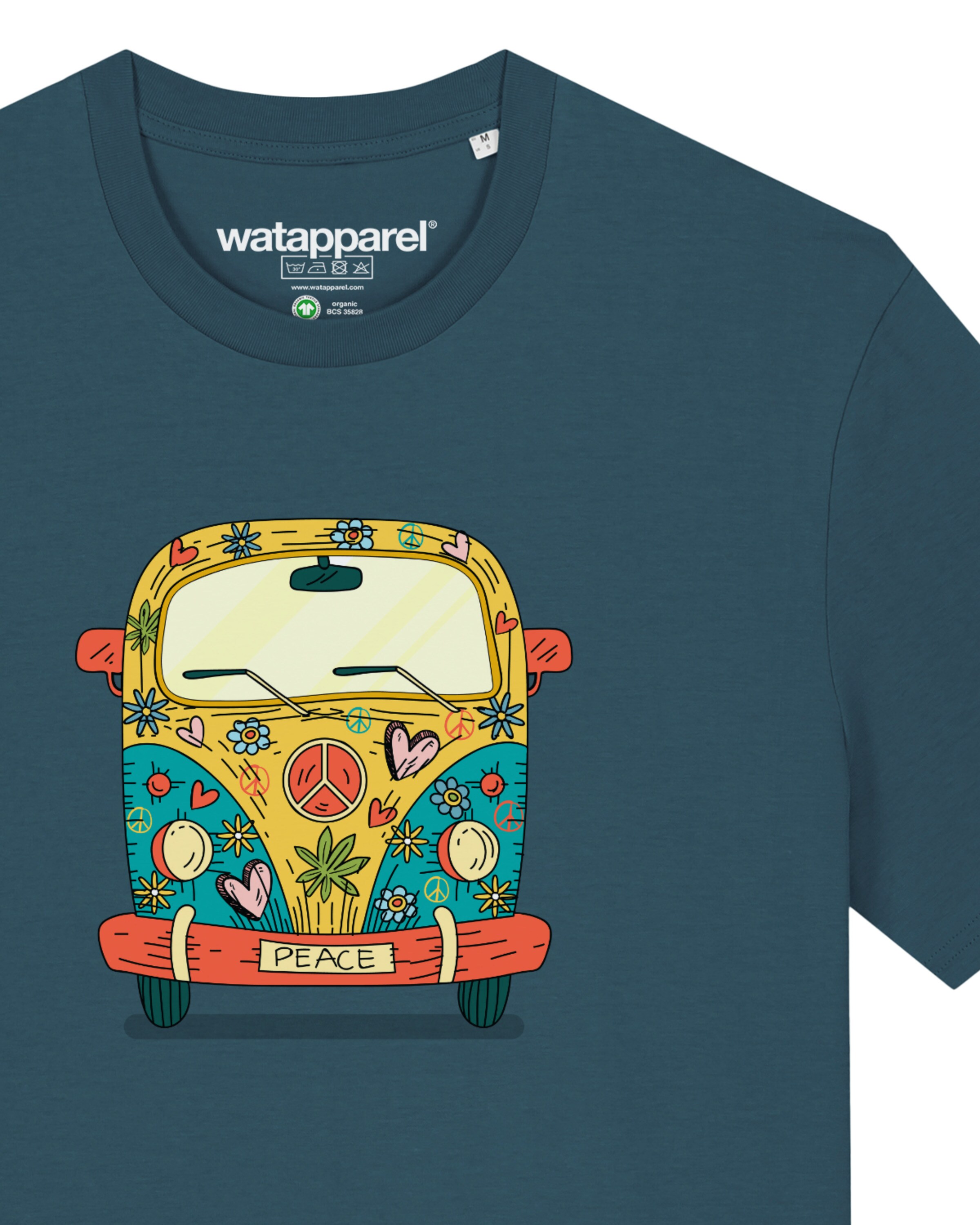 Maglietta ' Hippies Bus ' di Watapparel in blu