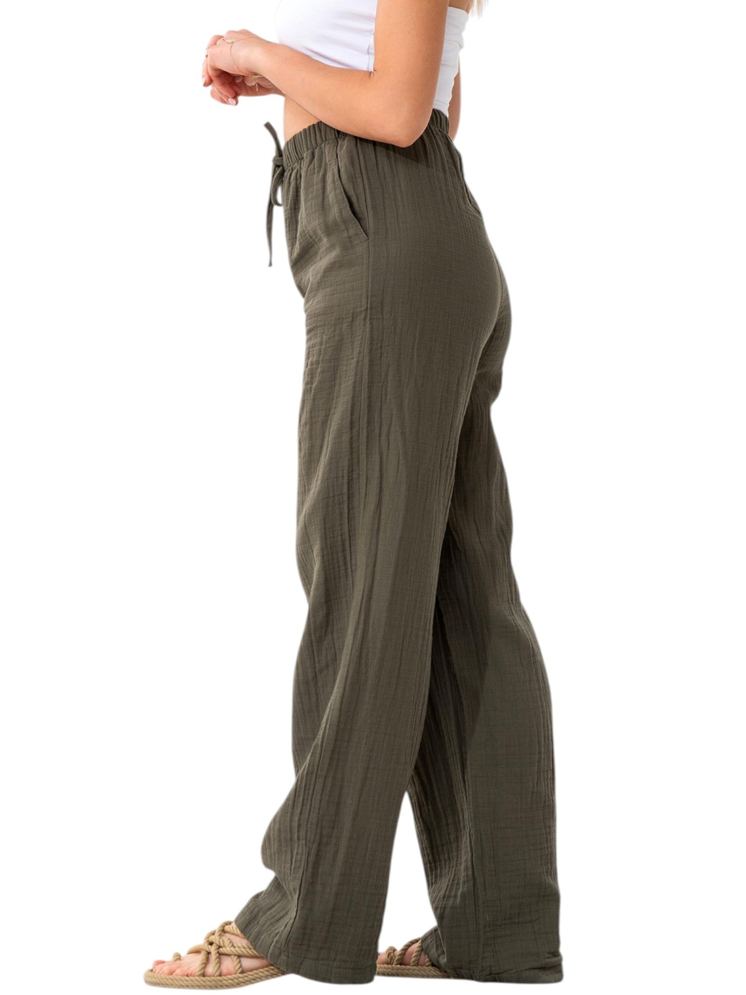 WENOR Wide Leg Hose 'Eleni'‌‌‌‌ in Grün