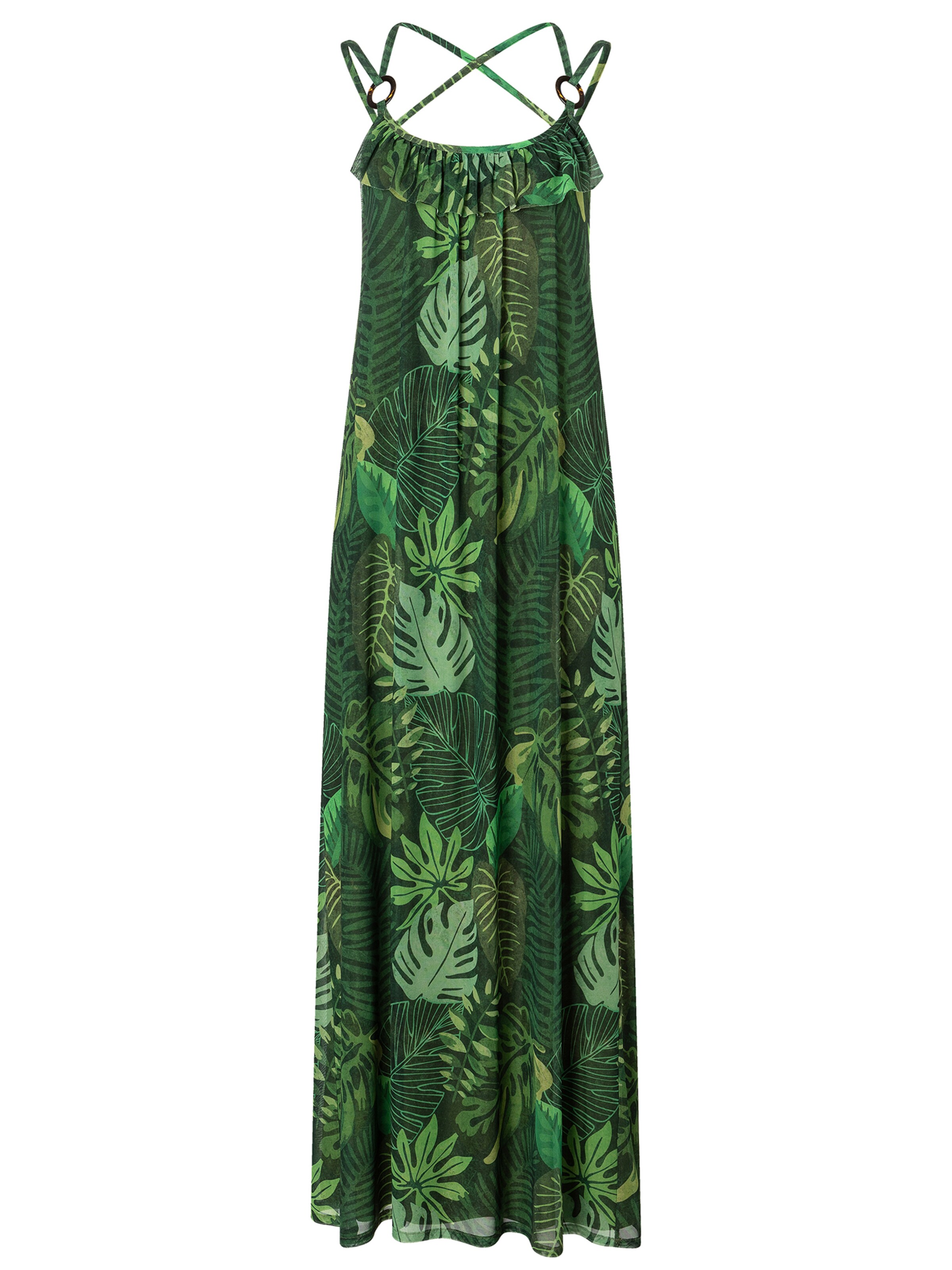 Ana Alcazar Jurk 'Ziela' in Groen: voorkant