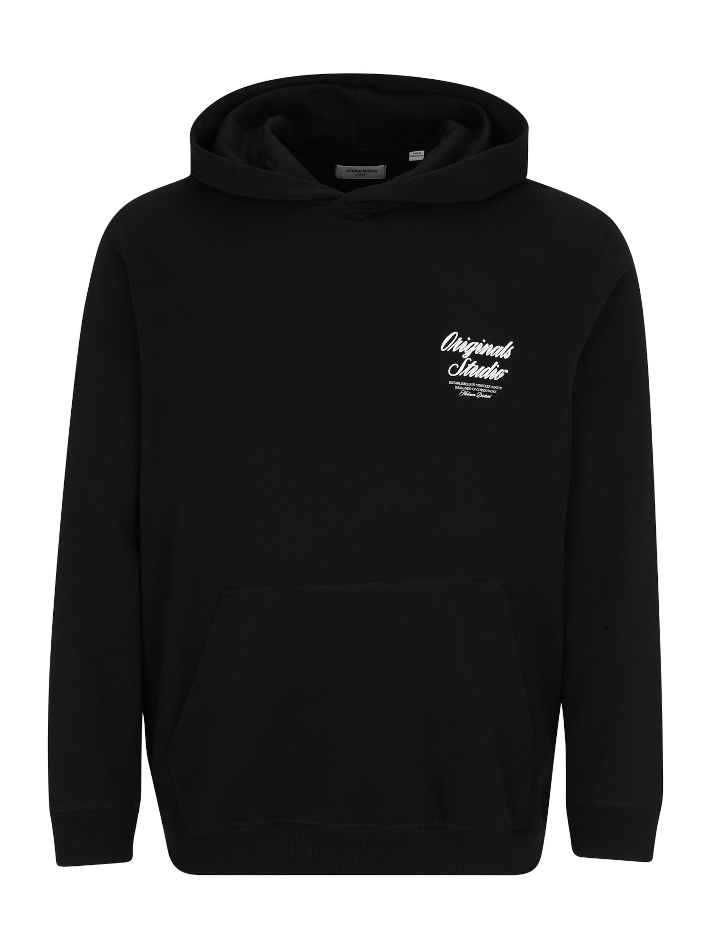 Bluză de molton 'JORNORREBRO' de la Jack & Jones Plus pe negru: față