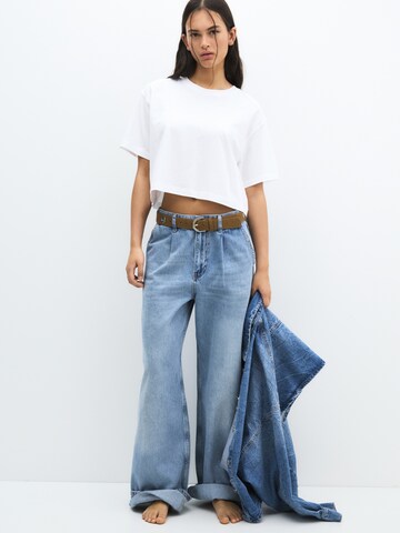 Pull&Bear Koszulka w kolorze biały