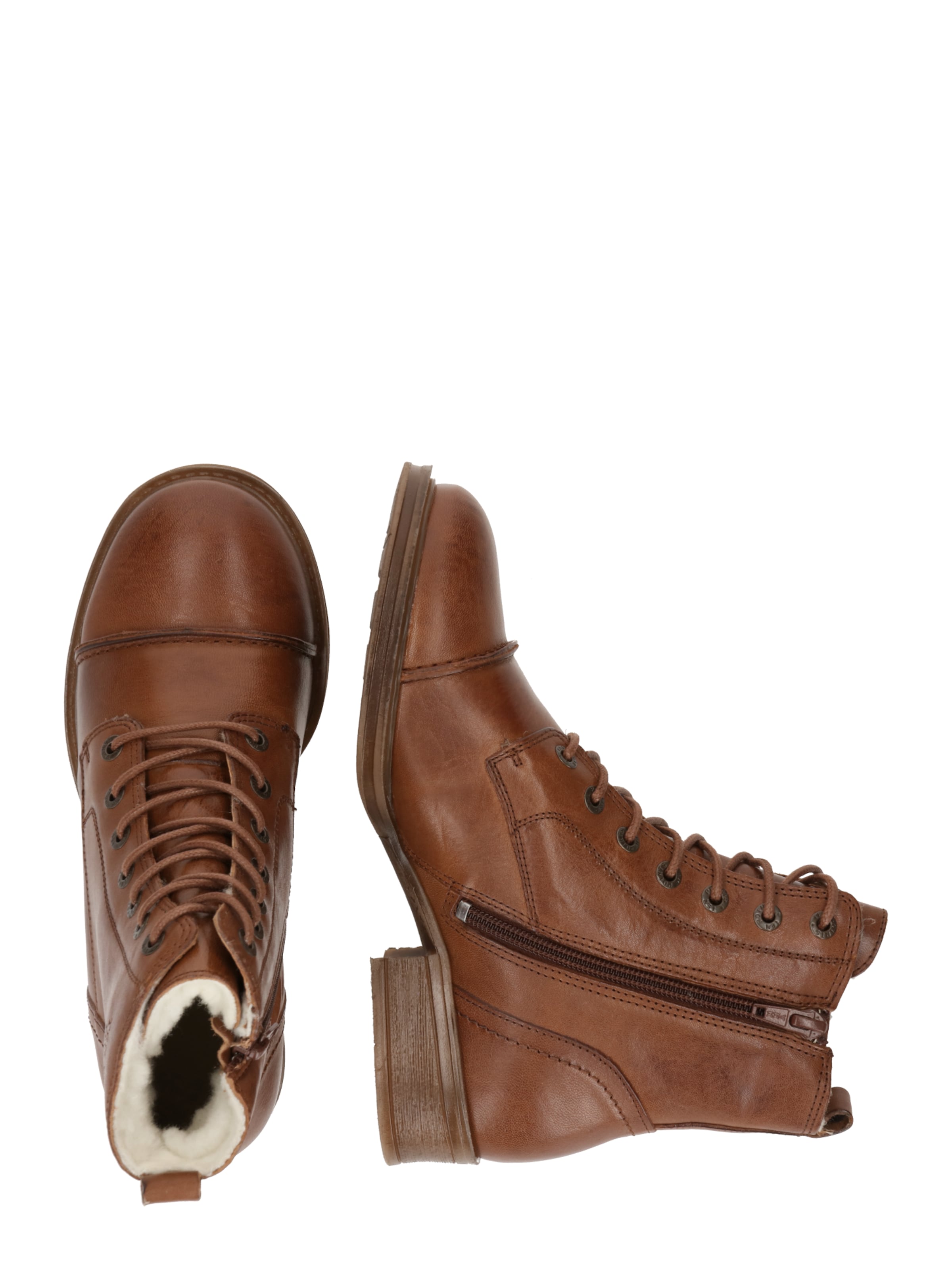 Ten Points Schnürstiefelette 'PANDORA' in Braun