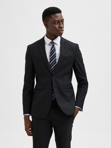 SELECTED HOMME Slim fit Business-colbert 'Josh' in Zwart: voorkant