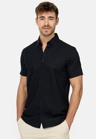 INDICODE JEANS Regular fit Button Up Shirt in Black: front