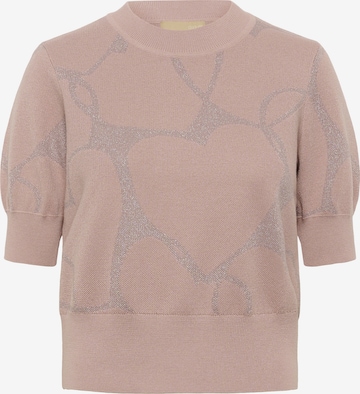 Pull-over 'CUhearty' CULTURE en rose : devant