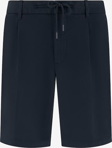 Boggi Milano Regular Bandplooibroek in Blauw: voorkant