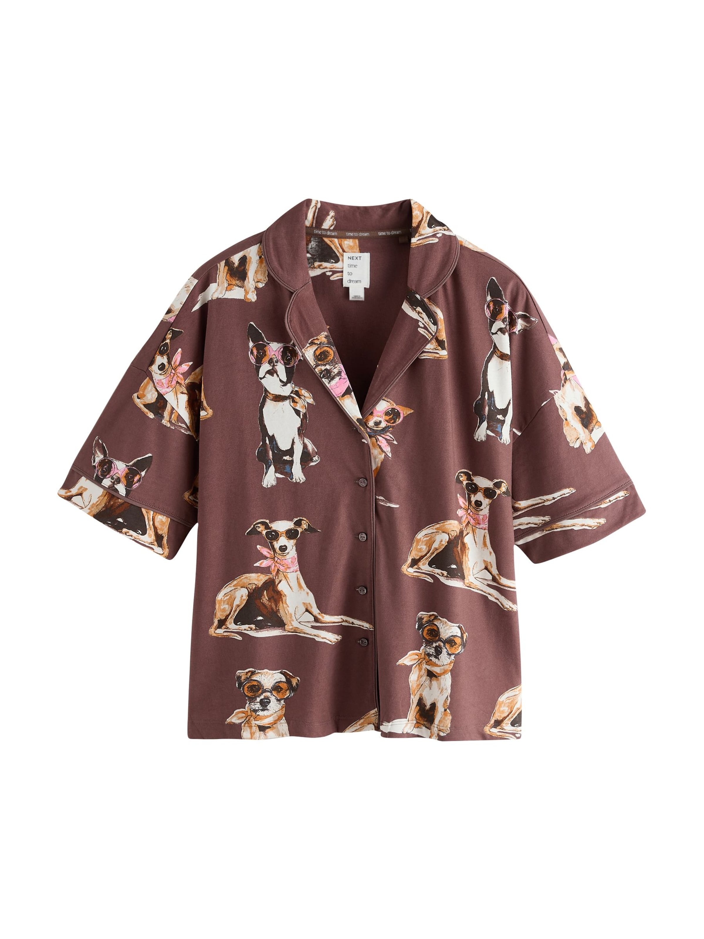 Next - Pijama de pantalón corto en marrón