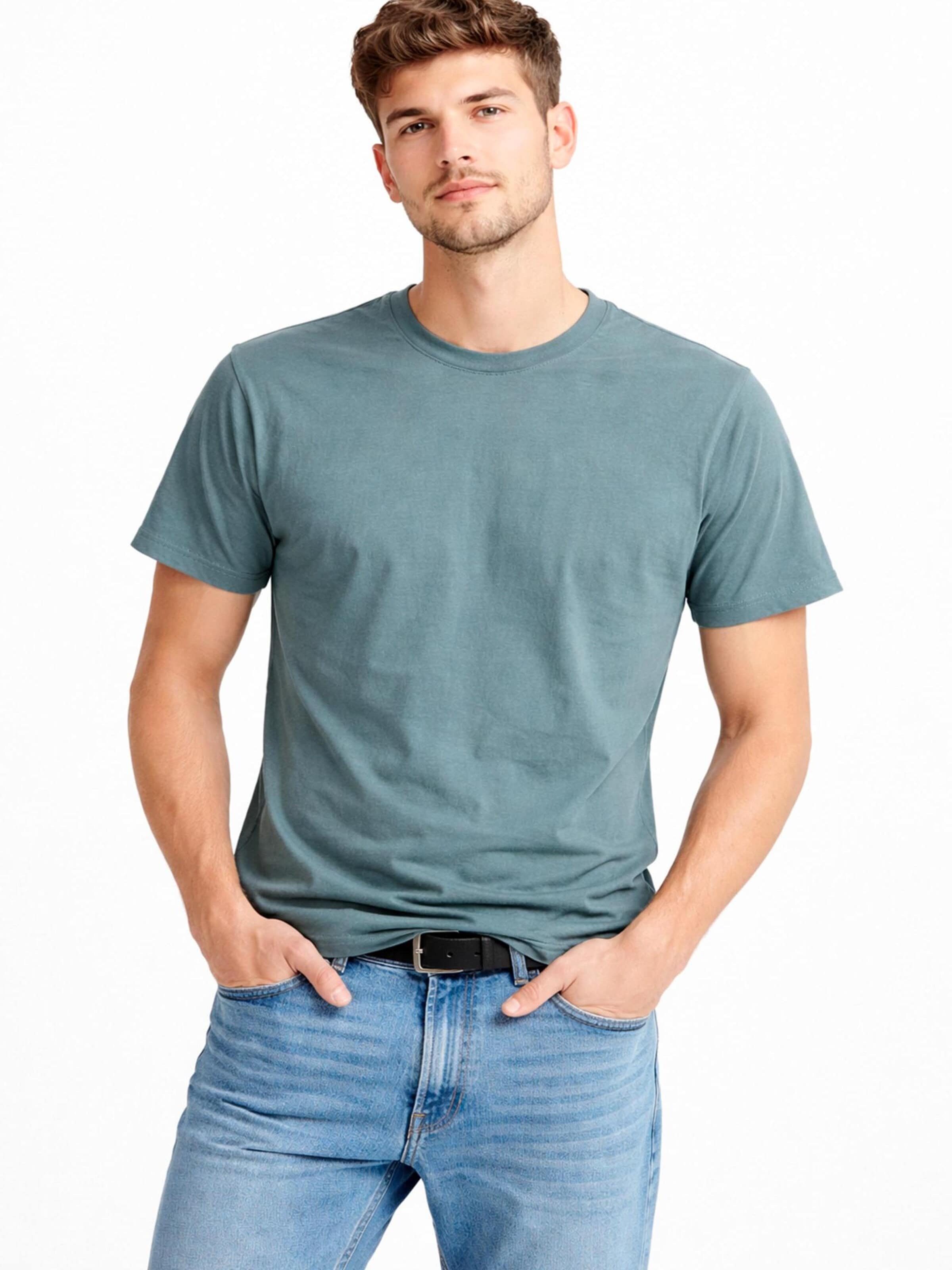 A Question Of (AQO) Shirt 'Anders Tee Garment Dyed' in Blauw: voorkant