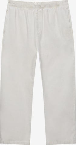 Pull&Bear Широка кройка Панталон в бяло: отпред