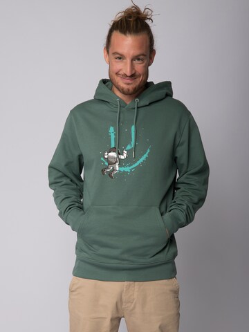 Sweat-shirt 'Graffiti Astronaut' Watapparel en vert : devant