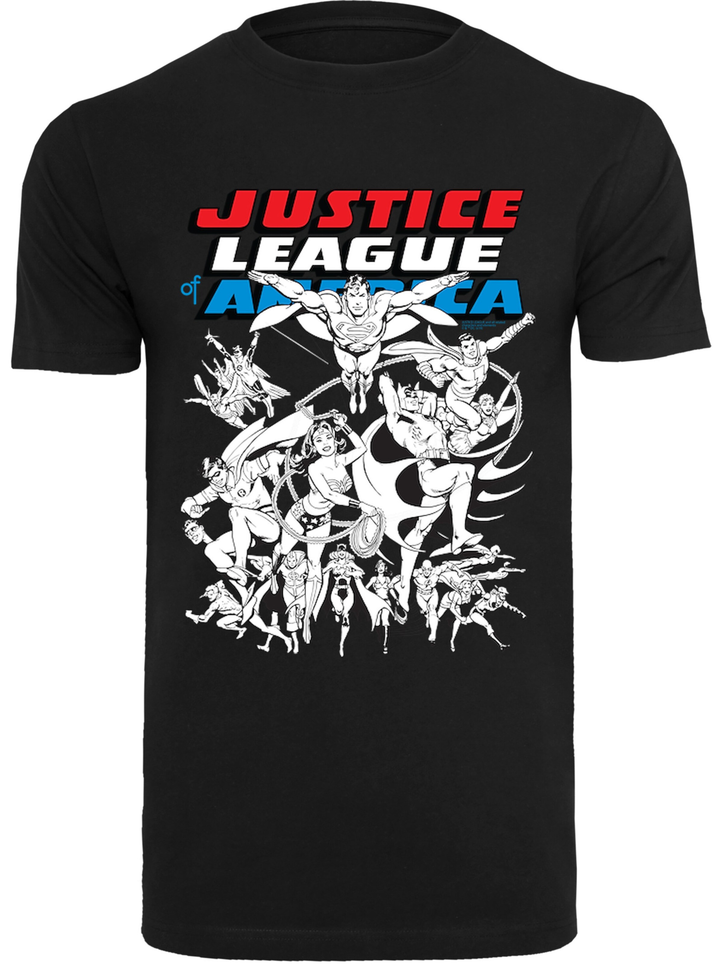 T-Shirt 'Justice League' F4NT4STIC en noir : devant