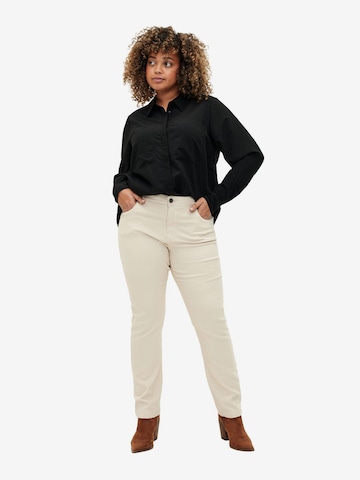 Zizzi regular Jeans i beige