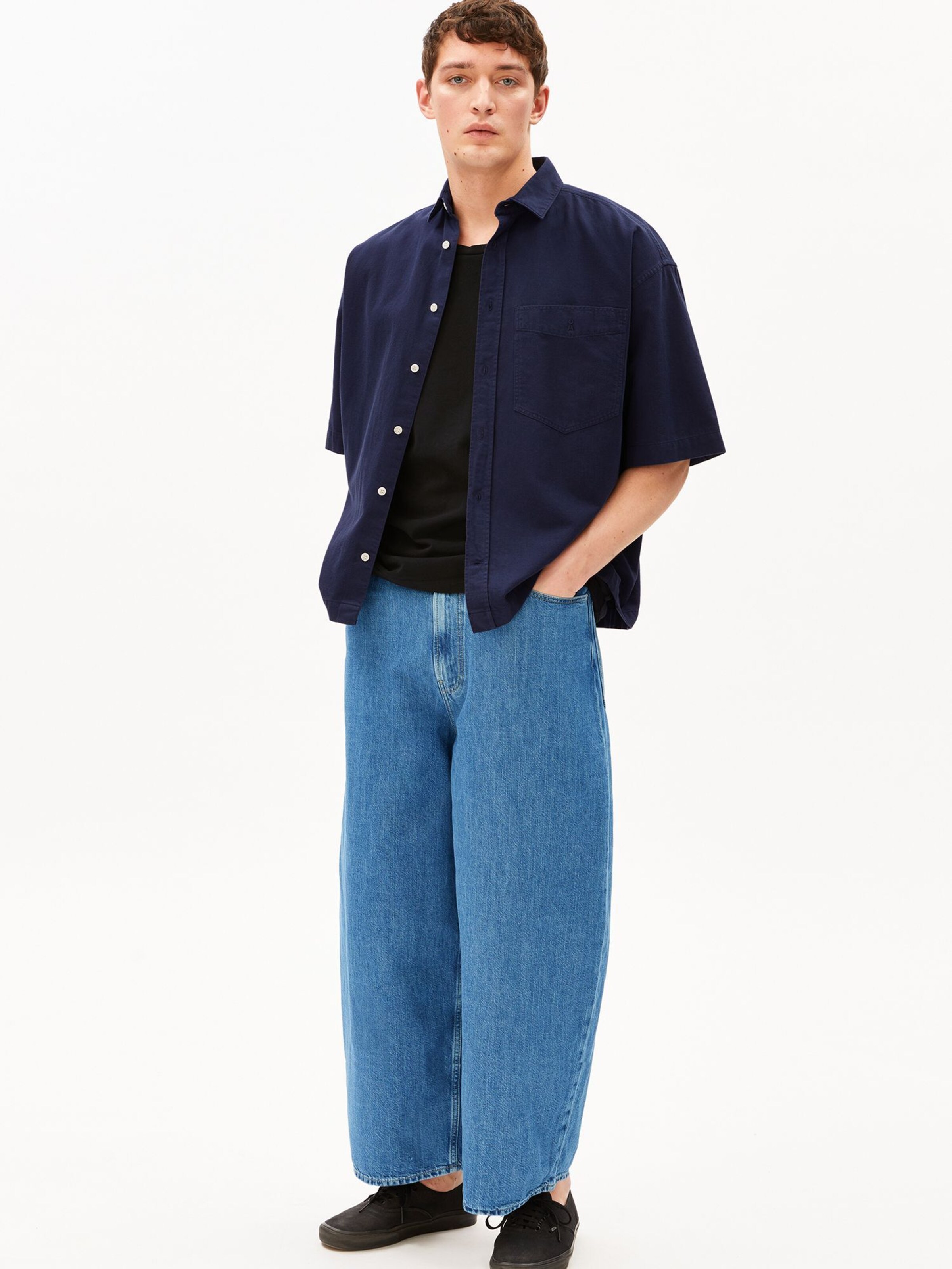 ARMEDANGELS Comfort Fit Hemd COTTON LINO in Blau