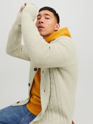 JACK & JONES Knit Cardigan 'CRAIG' in White