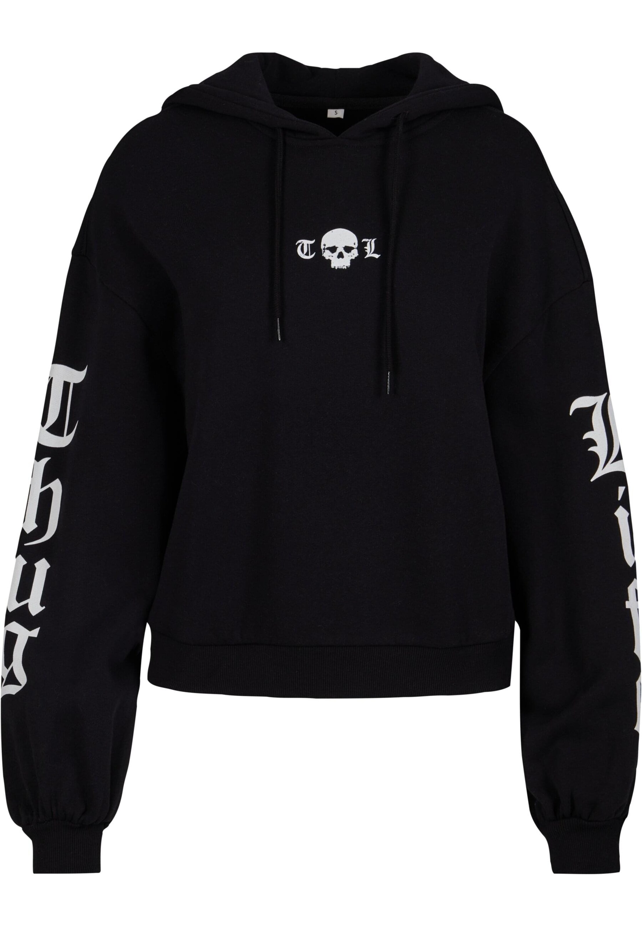 Felpa 'Caution' di Thug Life in nero: frontale