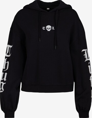 Thug Life Sweatshirt 'Caution' in Black: front