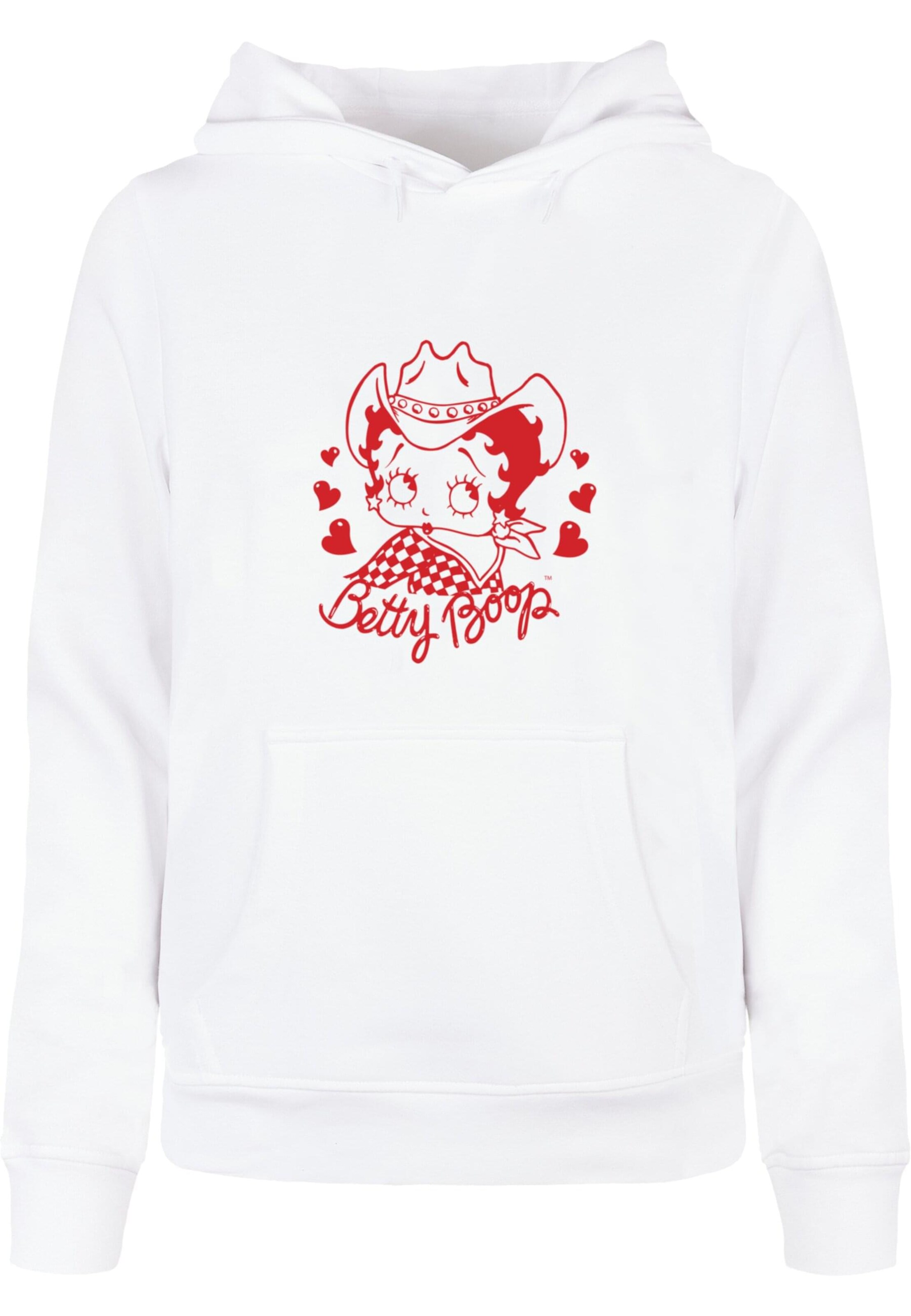 Merchcode Sweatshirt 'Betty Boop - Country Girl' in White: front