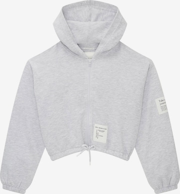 TOM TAILOR Zip-Up Hoodie in Grey: front