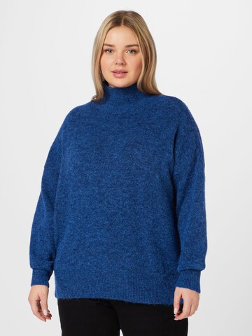 Pullover 'LEEMA' di PIECES Curve in blu: frontale