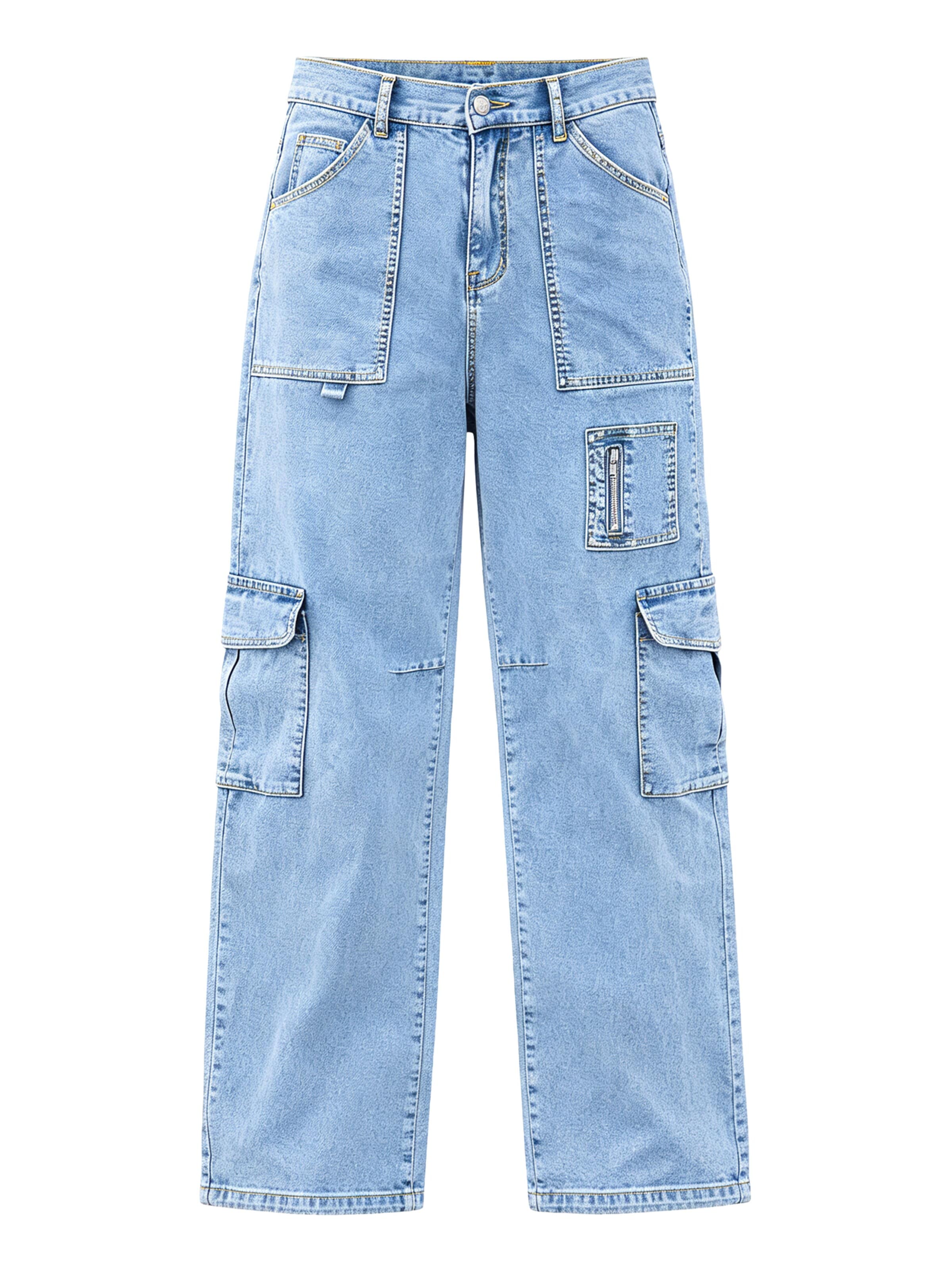 IVIR Regular Cargo Jeans 'Cargohose Damen Arbeitshose Damen' in Blue: front